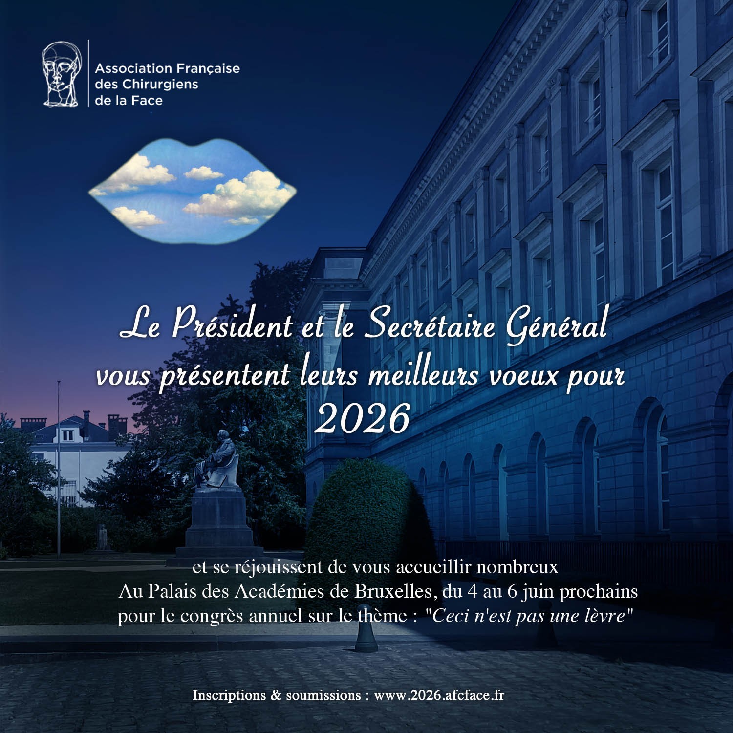 Carte de vœux — Congrès AFC Face 2026, Bruxelles, 4-6 juin